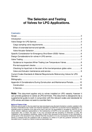 The Selection and Testing of Valves for LPG Applications