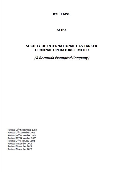Bye-laws of the Society of international gas tanker terminal operators limited cover